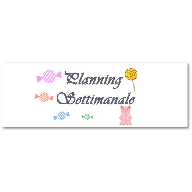 Planning settimanale perpetuo spiralato 10x30cm su due pagine caramelle 2