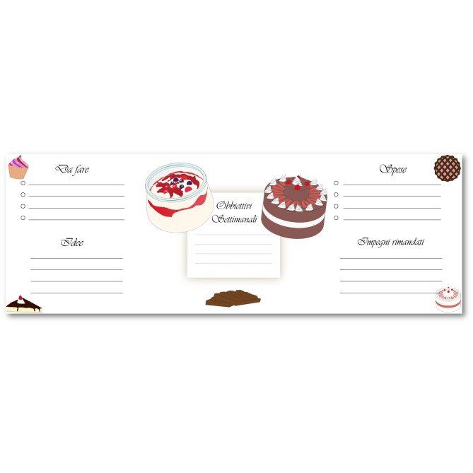 Planning settimanale perpetuo spiralato 10x30cm su due pagine dolci 1