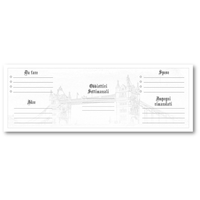 Planning settimanale perpetuo spiralato 10x30cm su due pagine londra 3