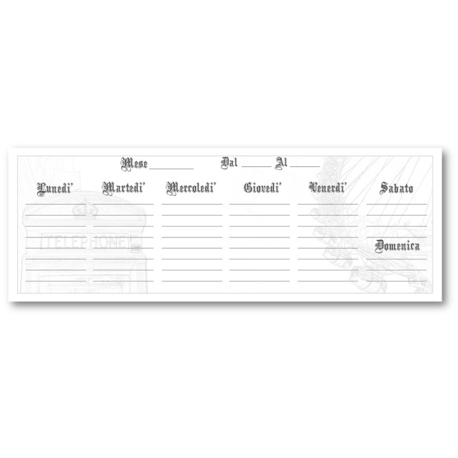 Planning settimanale perpetuo spiralato 10x30cm su due pagine londra 4