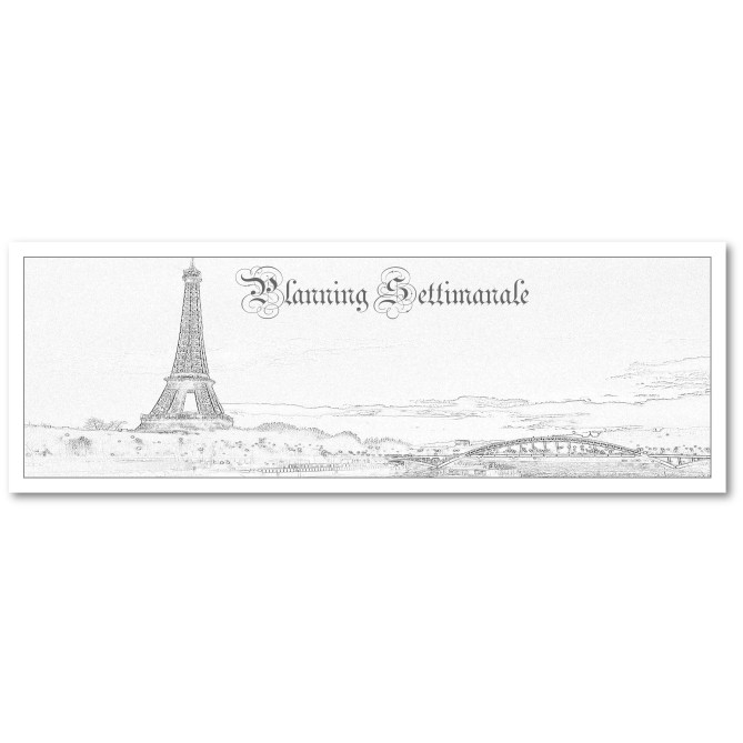 Planning settimanale perpetuo spiralato 10x30cm su due pagine parigi 2