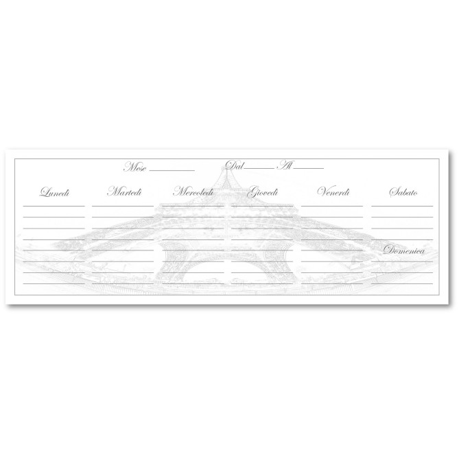 Planning settimanale perpetuo spiralato 10x30cm su due pagine parigi 4