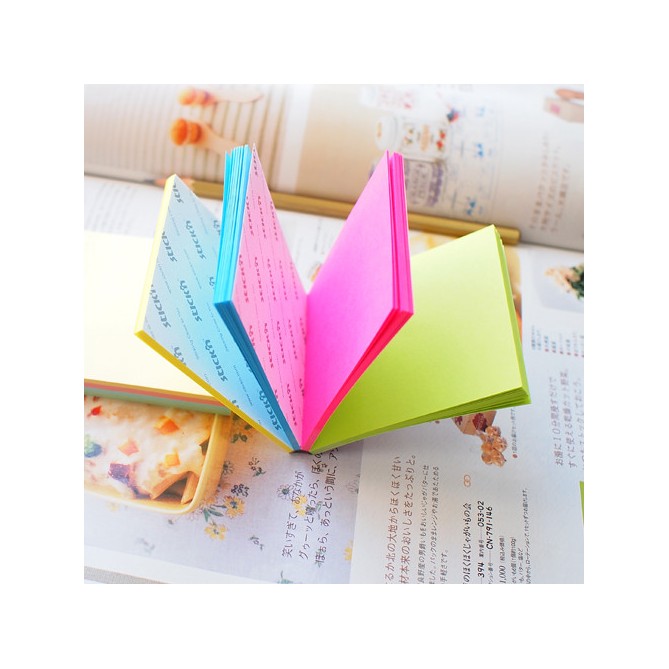 Blocco Fogli Adesivi Riposizionabili 4 Colori 76x76 Neon 1 Pezzi 1