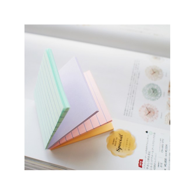 Blocco Fogli Adesivi Riposizionabili 4 Colori 76x76 Righe E Pastello 1 Pezzi 1