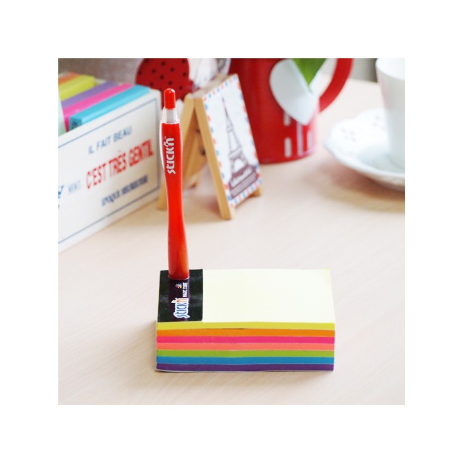 Magic Cubo Fogli Adesivi Riposizionabili 76x76 + Index 76x26 E Portapenna In Colori Neon 3