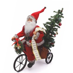 Babbo Natale In Bicicletta Ed Albero Luminoso 44x50x24 1 2