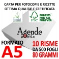 Risme Carta A5 Per Fotocopie E Ricette 80gr Bianca 14,8x21 Pezzi 10 Risme Carta Alta Qualtià Per Fotocopie 1