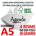 Risme Carta A5 Per Fotocopie E Ricette 4 Risme Da 500 Fogli 80gr Bianca 14,8x21 Pezzi Carta Alta Qualità Per Fotocopie 1