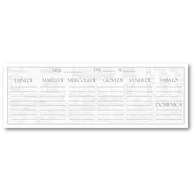 Planning settimanale perpetuo spiralato 10x30cm su due pagine roma 3