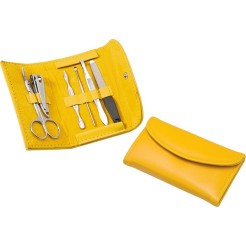 Set Manicure Da Borsa 6 Pezzi In Borsellino Ecopelle Marrone 2 2