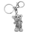 Portachiavi Orsetto In Metallo E Ricoperto Da Strass Con Anello E Gancio Altezza 5cm 1