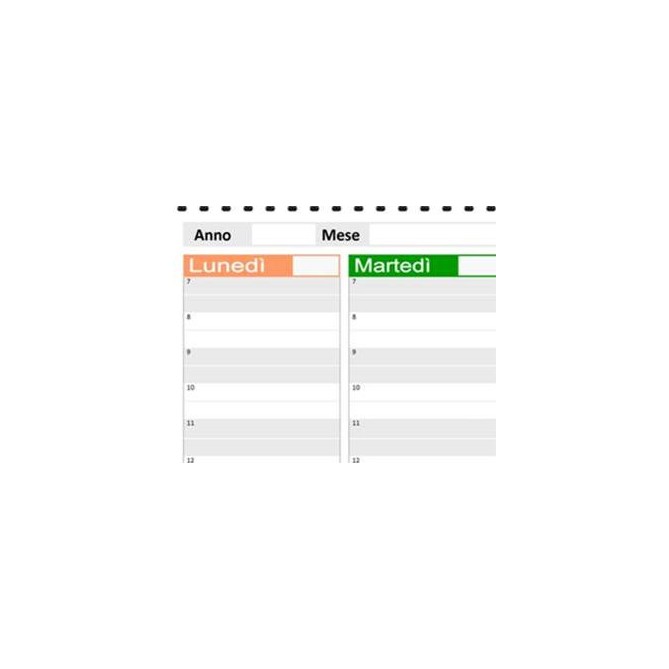 Planning settimanale perpetuo spiralato 21x30cm A4 orario 55fogli pixel 3