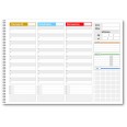 Planning settimanale perpetuo spiralato 21x30cm A4 su due pagine 55fogli pixel 4