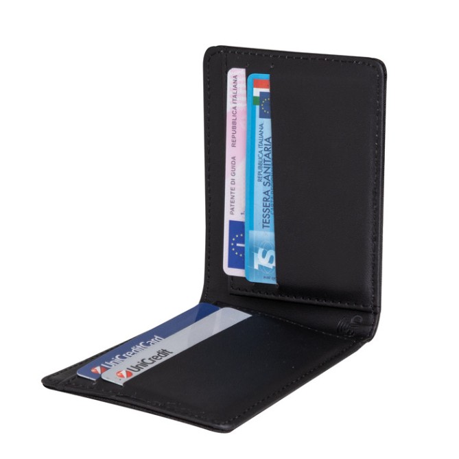 Porta Carte Di Credito A Portafogli Tipo Jeans Con Sistema Rfid Per Antitruffa 6 Tasche Blu 2