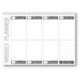 Planning settimanale perpetuo spiralato 21x30cm A4 55fogli grigio 2