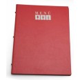 Porta Menù In Ecopelle Rosso A 2 Ante E 8 Tasche 23x32 Per Ristoranti E Pub 1