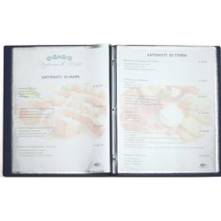 Porta Menù In Ecopelle Rosso A 2 Ante E 8 Tasche 23x32 Per Ristoranti E Pub 1 2