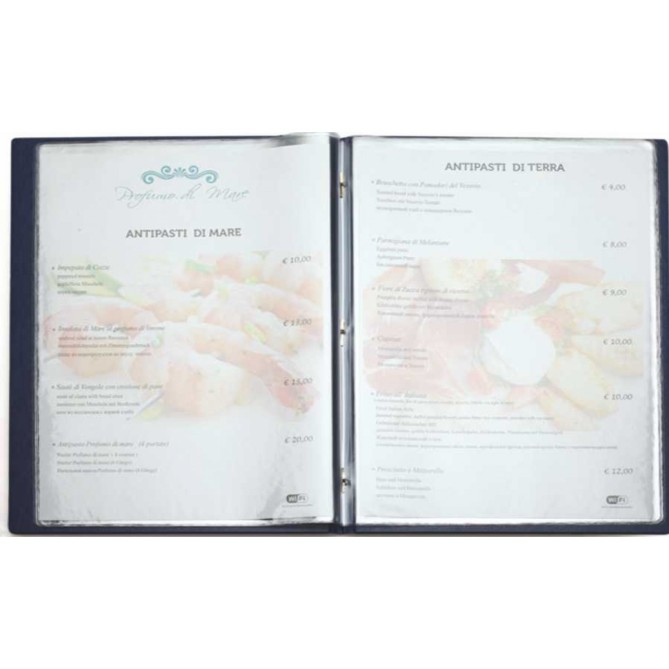 Porta Menù In Ecopelle Marrone A 2 Ante E 8 Tasche 23x32 Per Ristoranti E Pub 2