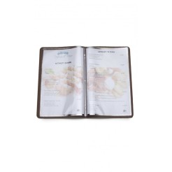 Porta Menù In Ecopelle Flexi A 2 Ante E 8 Tasche 16x26 Marrone Per Ristoranti E Pub 2 2