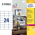 L6146 20 Etichette Non Rimovibili 24 Pezzi Per Foglio 5 Fogli 63.5x33.9 Bianco 1