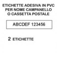 Etichetta Adesiva Nome Citofono E Cassetta Postale 2 Pezzi In Plastica Lucida Bianco E Carattere Nero 1