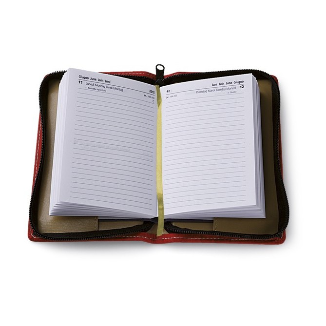 Agenda Giornaliera 2026 Tascabile con Chiusura Zip, 9x13 cm, Similpelle, Interno Sostituibile - ARANCIONE 2