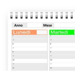 Planning settimanale perpetuo spiralato 21x30cm A4 orario 30min domenica esclusa 55fogli pixel 3 2
