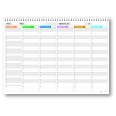 Planning settimanale perpetuo spiralato 21x30cm A4 orario 30min domenica esclusa 55fogli pixel 3
