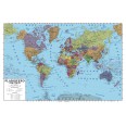 Carta Geografica Murale Planisfero Mondo 100x140 Scolastica Bifacciale Fisica E Politica 1 30.000.000 2