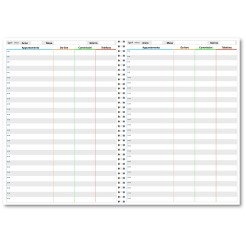 Planning giornaliero perpetuo spiralato 21x30cm A4 orario 30min 150 pagine 75 fogli pixel 1