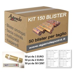 Kit150-1 - Blister Contenitori Per Monete Euro (150 Misti 1€, 2€, 50c)  50 Pz Per Taglio Omaggio Mastrino E Sigilli 4 2