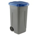 Bidone Carrellato Con Coperchio Blu 120 Litri 1