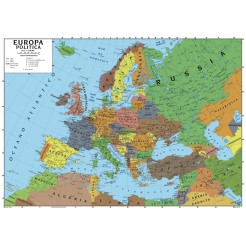 Carta Geografica Murale Europa 100x140 Scolastica Bifacciale Fisica E Politica 1 3.500.000 3 2