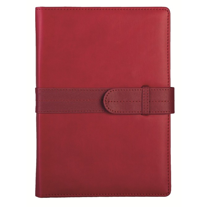 Agenda Giornaliera 2026 17x24cm Copertina Liscia Ecopelle Chiusura Fibbia Rosso Lite 2