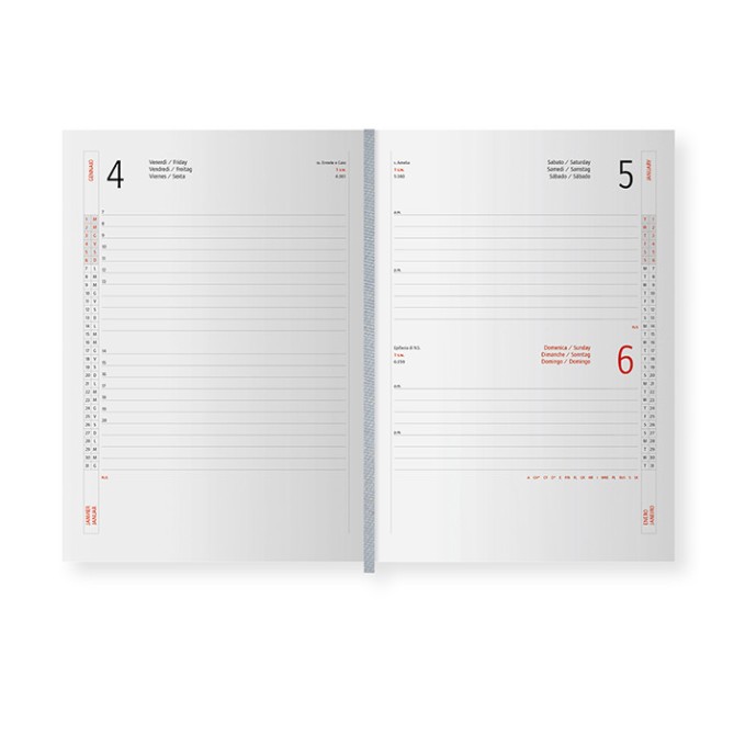 Agenda giornaliera 2026 poliestere chiusura fibbia 17x24cm tasca bordeaux 1
