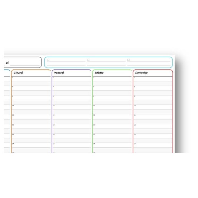Planning Settimanale A3 Senza Data, 30x42 cm, 55 Fogli con Griglia per Appunti, Spiralato 1