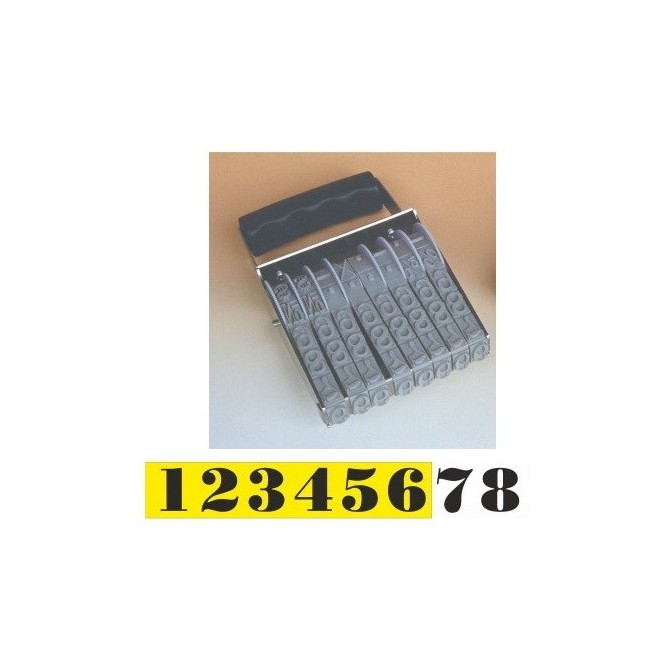 Numeratore Manuale In Gomma 15 Mm 1,5cm Da 8 Cifre Con Manico E Struttura In Metallo 2