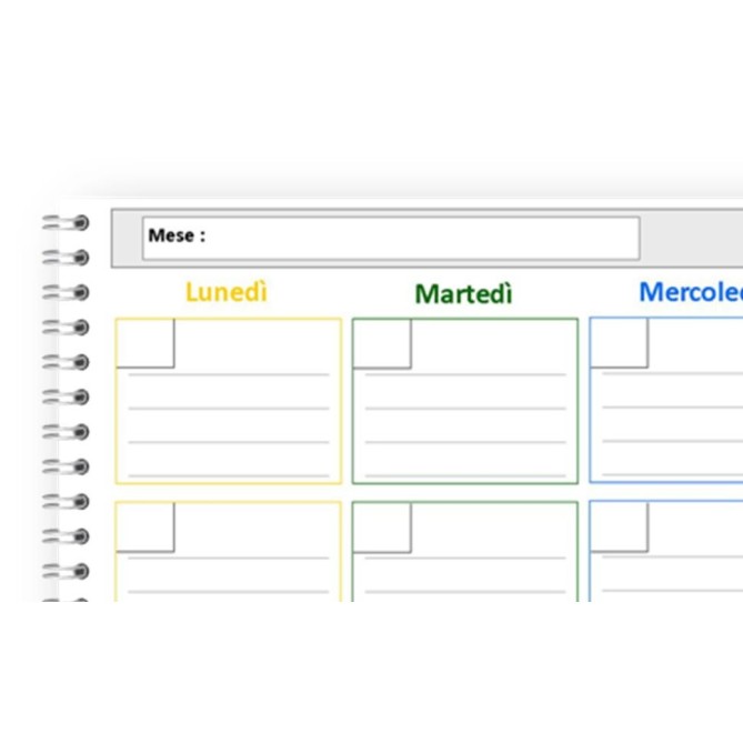 Planning mensile perpetuo spiralato 30x42cm A3 orario 25fogli 3