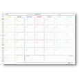 Planning mensile perpetuo spiralato 30x42cm A3 orario 25fogli 4