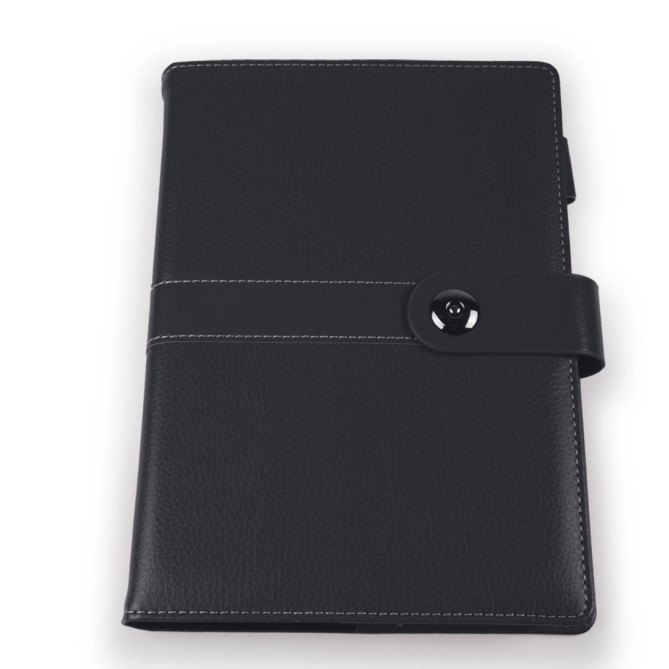Agenda giornaliera 2026 similpelle chiusura bottone 15x21cm A5 porta penna multilingua nero 2