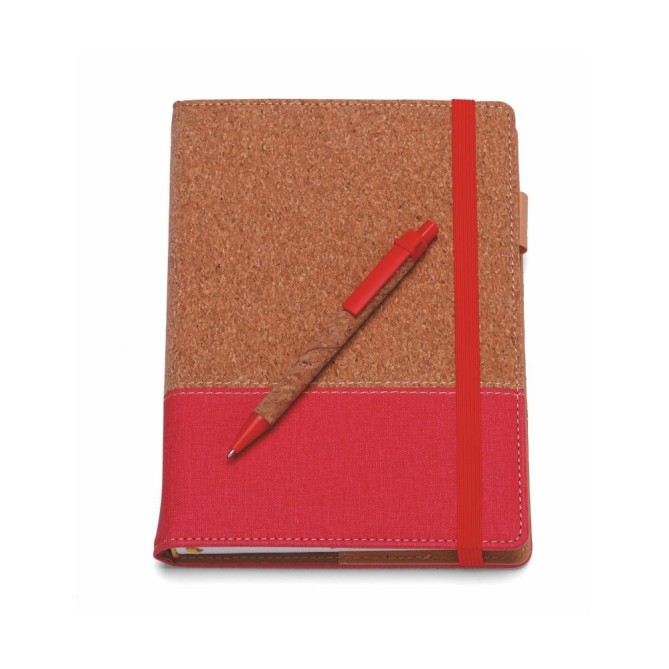 Agenda giornaliera 2026 sughero chiusura elastico 15x21cm A5 multilingua rosso 2