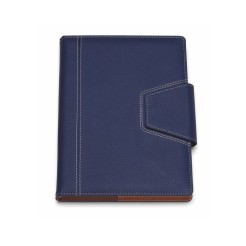 Agenda Giornaliera 2026 Borsello 17x24cm Ecopelle Chiusura Bottone Blu 2