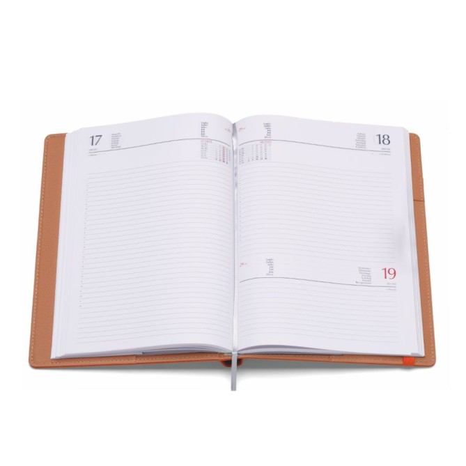 Agenda Giornaliera 2026 17x24cm Copertina In Tessuto Termovirante Chiusura Elastico Rosso 1