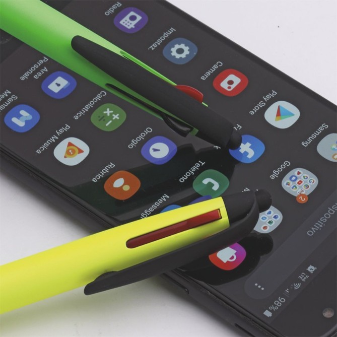 Penna 3 Colori A Sfera + Touch Screen Smolly Pennino Capacitivo Touchscreen Blu 2