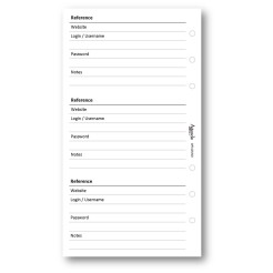 Ricambio agenda organizer password 9,5x17cm 6fori 50fogli bianco 2 2