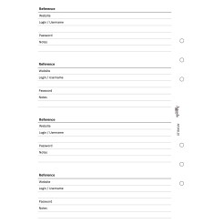 Ricambio agenda organizer password 15x21cm A5 6fori foratura universale 30fogli bianco 1 2