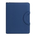 Portablocco A 4 Anelli Cartella Con Manici A Scomparsa Supporto Per Tablet In Ecopelle Con Cerniera 27x35 Blu 2