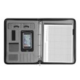 Portablocco A 4 Anelli Cartella Con Manici A Scomparsa Supporto Per Tablet In Ecopelle Con Cerniera 27x35 Marrone 3