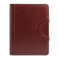 Portablocco A 4 Anelli Cartella Con Manici A Scomparsa Supporto Per Tablet In Ecopelle Con Cerniera 27x35 Marrone 4