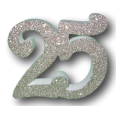 Numero 25 Venticinque Argento In 3d In Polistirolo Per Compleanni Ed Aventi 10cm Altezza 2cm Per Decorazioni Torte 1